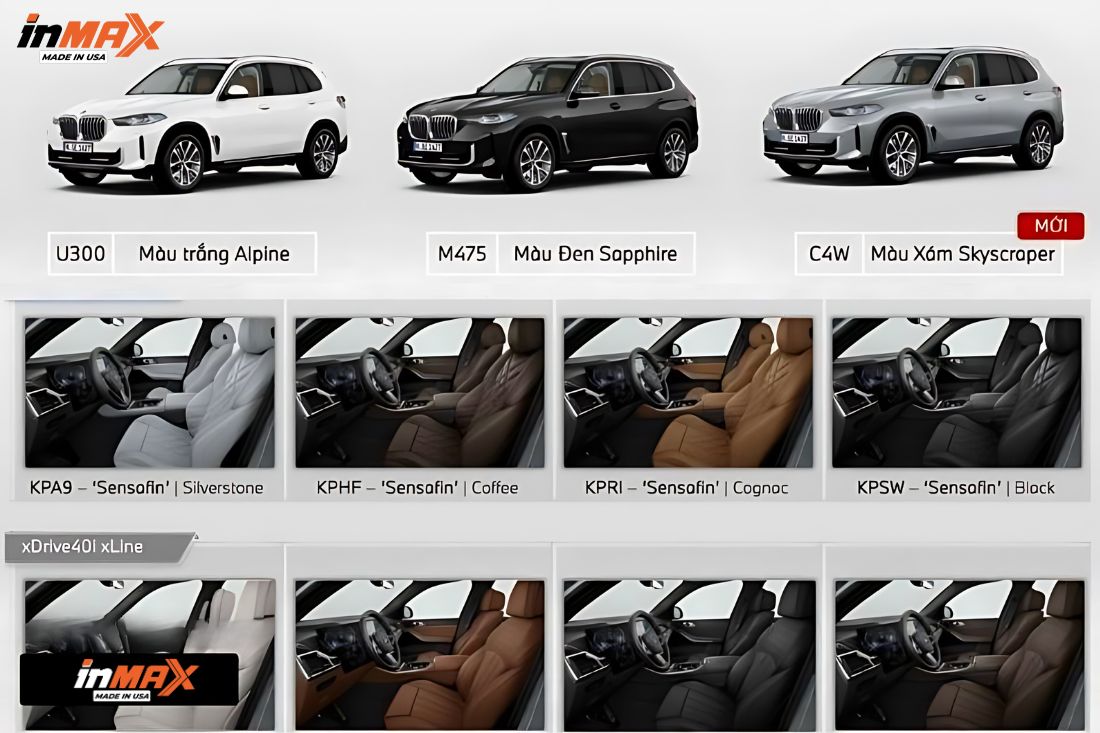 Bảng màu xe BMW X5 M Sport đa dạng lựa chọn từ ngoại đến nội thất