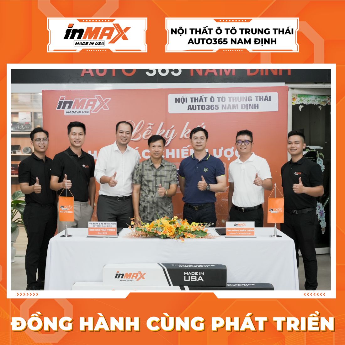 Lễ ký kết hợp tác giữa INMAX và Nội thất ô tô Trung Thái có sự góp mặt đông đủ của cán bộ và nhân viên