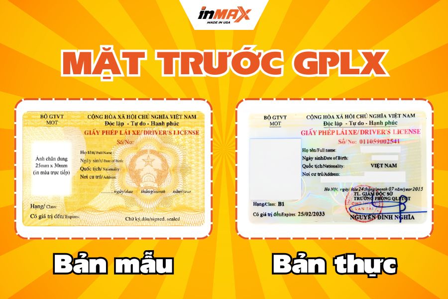 Mặt trước của bằng lái xe màu gì, gồm những thông tin gì?