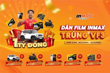 CTKM BÙNG NỔ NHẤT NĂM 2025: DÁN FILM INMAX – TRÚNG VF3