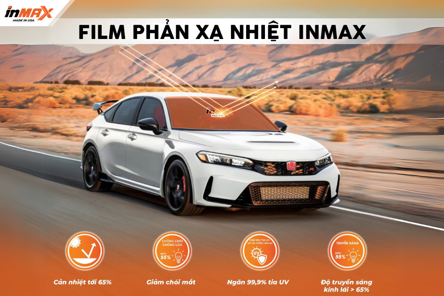 Dán phim phản xạ nhiệt Inmax giúp bảo vệ xe khỏi tia UV và tia hồng ngoại