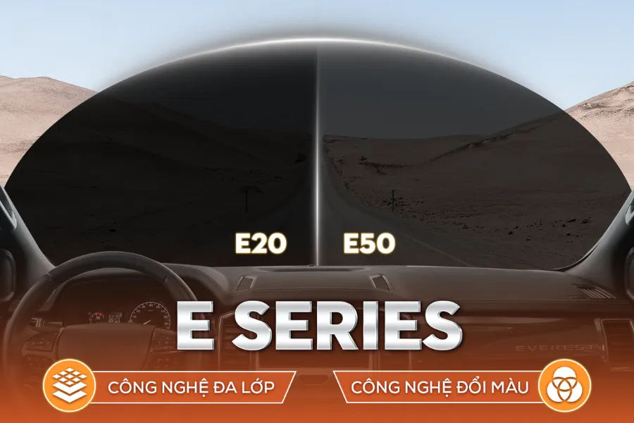 Độ truyền sáng của phim cách nhiệt đa lớp Inmax E Series mã E20 và E50