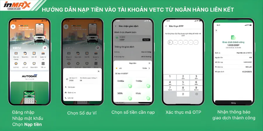 Cách nạp tiền VETC qua Ví điện tử VETC