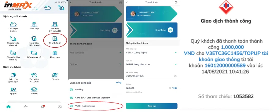 Cách nạp tiền VETC bằng chuyển khoản định danh qua BIDV