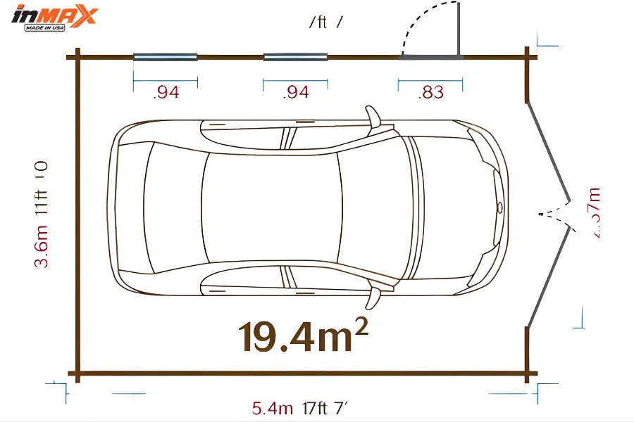 Kích thước gara ô tô cho xe 4 chỗ