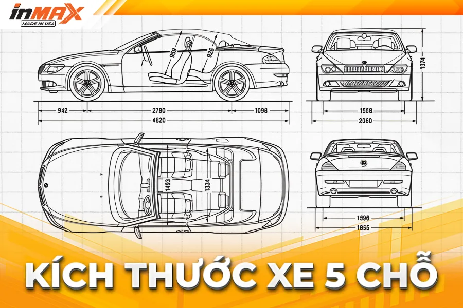 Kích thước xe 5 chỗ là bao nhiêu?