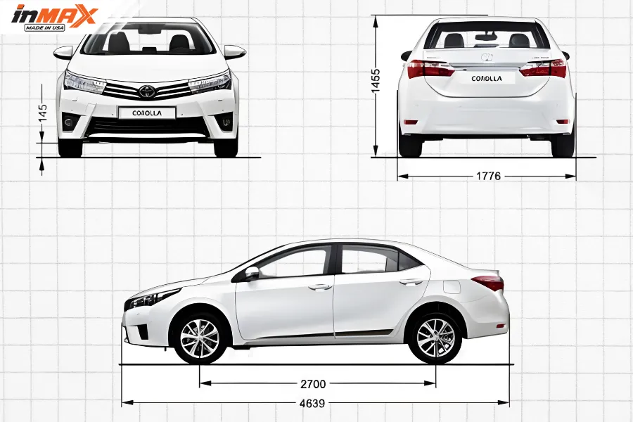 Kích thước xe 5 chỗ tiêu chuẩn
