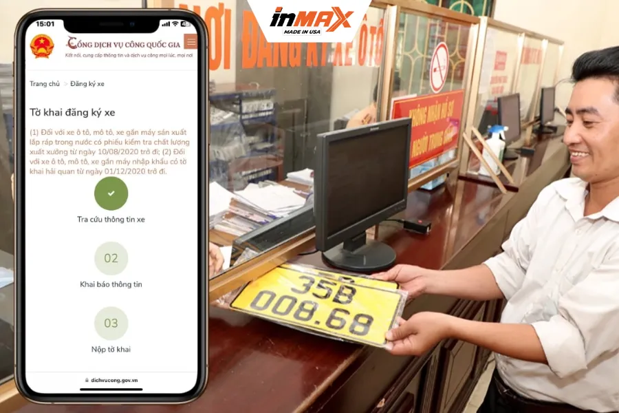 Nhận đăng ký xe mới và biển số mới