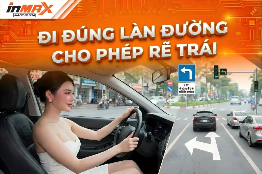 Đi trong làn đường có mũi tên chỉ hướng rẽ trái