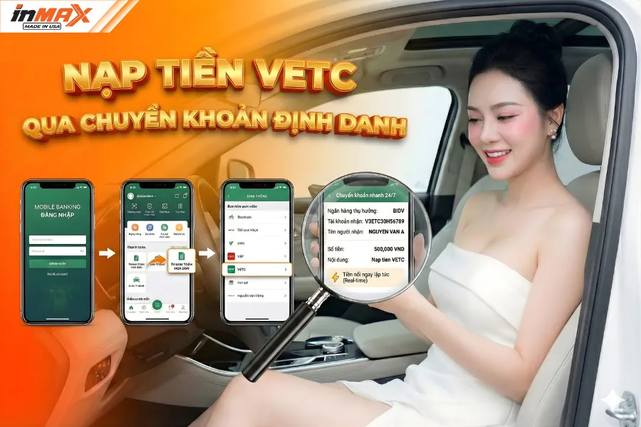 Hướng dẫn nạp tiền VETC qua biển số xe bằng hình thức Chuyển khoản định danh