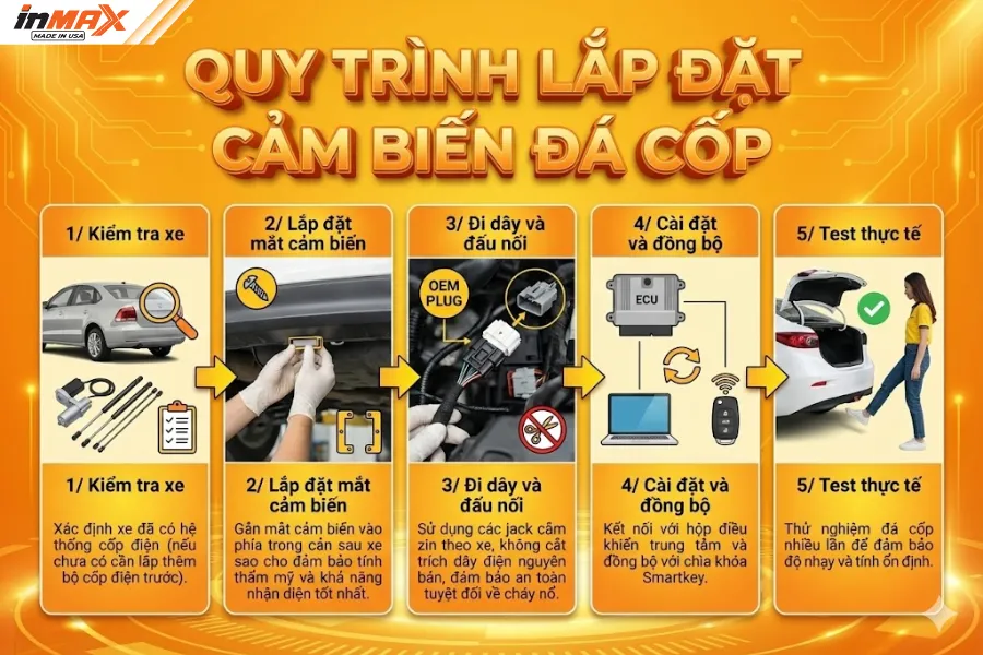 Quy trình lắp đặt cảm biến đá cốp