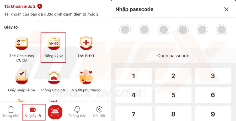 Tích hợp đăng ký xe vào VNeID - Bước 2