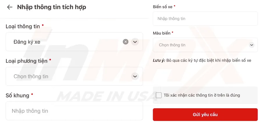 Tích hợp đăng ký xe vào VNeID - Bước 4