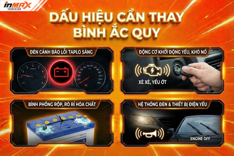 Dấu hiệu nhận biết bình ắc quy oto cần thay thế ngay
