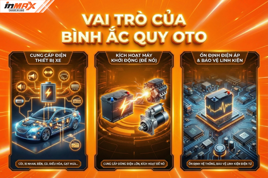 Vai trò quan trọng của bình ắc quy trên xe hơi