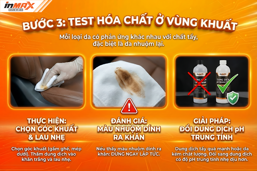 Bước 3: Test hóa chất ở vùng khuất