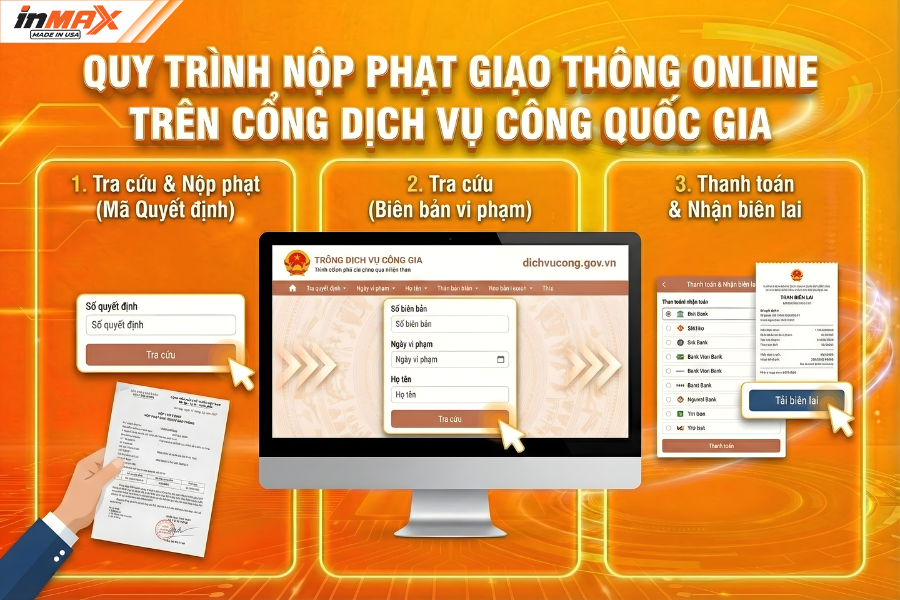 Quy trình nộp phạt giao thông online trên Cổng Dịch vụ công Quốc gia (DVCQG)