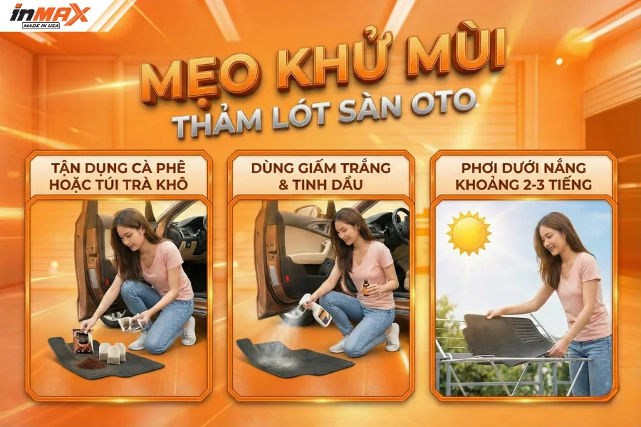 Mẹo khử mùi hôi thảm lót sàn ô tô