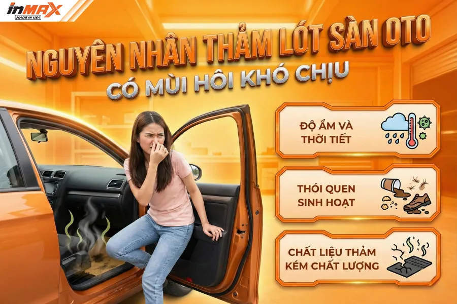 Nguyên nhân thảm lót sàn ô tô có mùi hôi