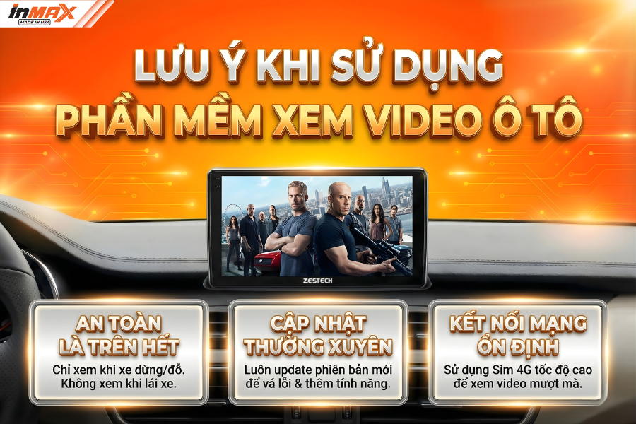 Những lưu ý khi sử dụng phần mềm xem video trên oto