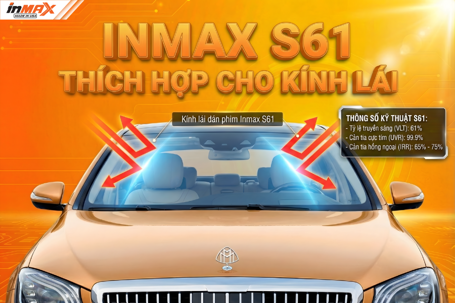 Phim Inmax mã S - S61: Công nghệ cân bằng sáng và nhiệt cho kính lái