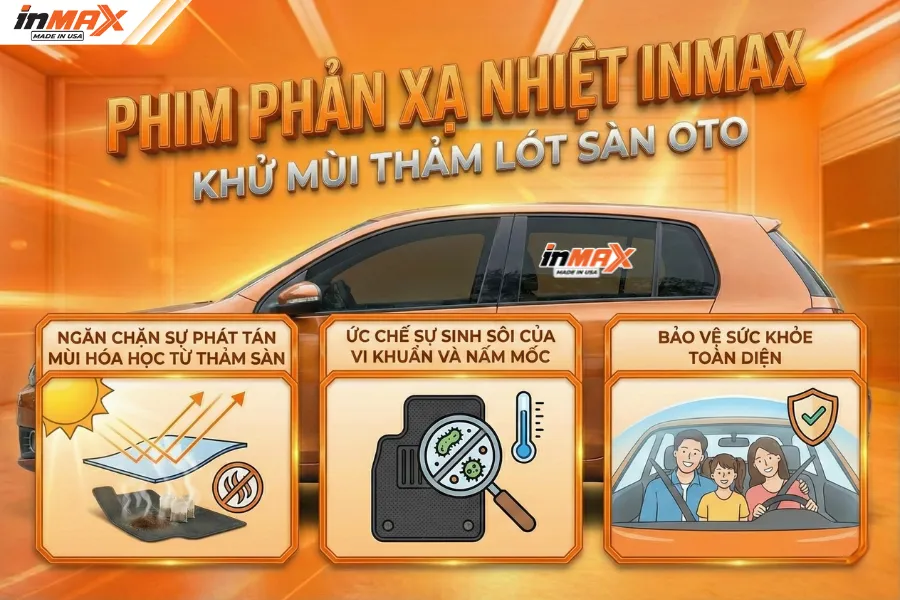 Phim phản xạ nhiệt Inmax-Giải pháp khử mùi thảm lót sàn oto
