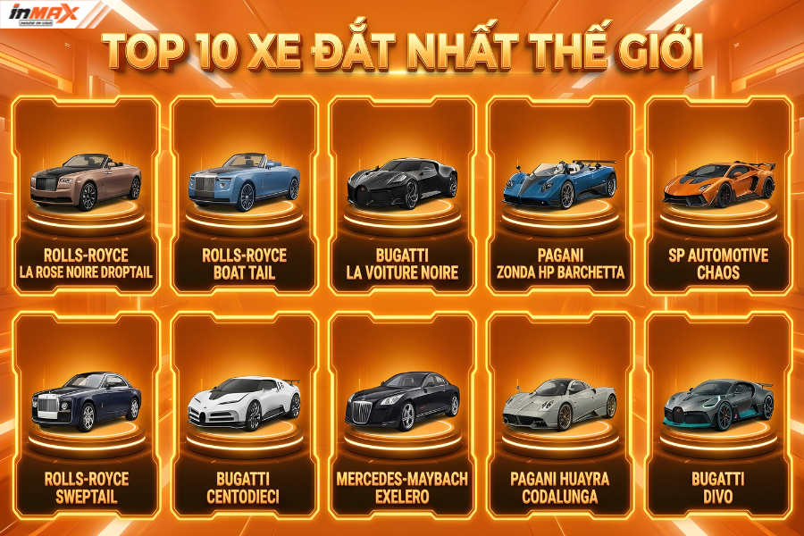 Top 10 xe đắt nhất thế giới hiện nay