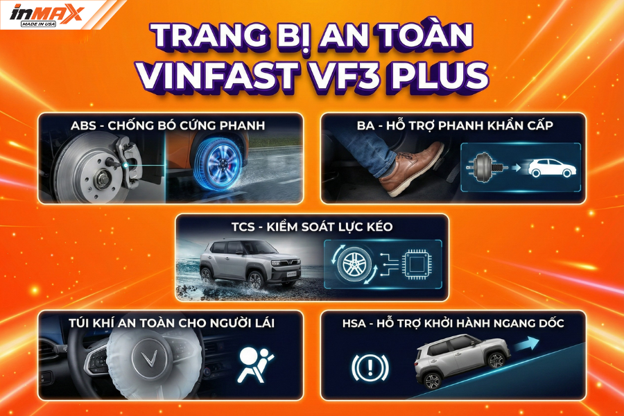 Trang bị an toàn trên VinFast VF3 Plus