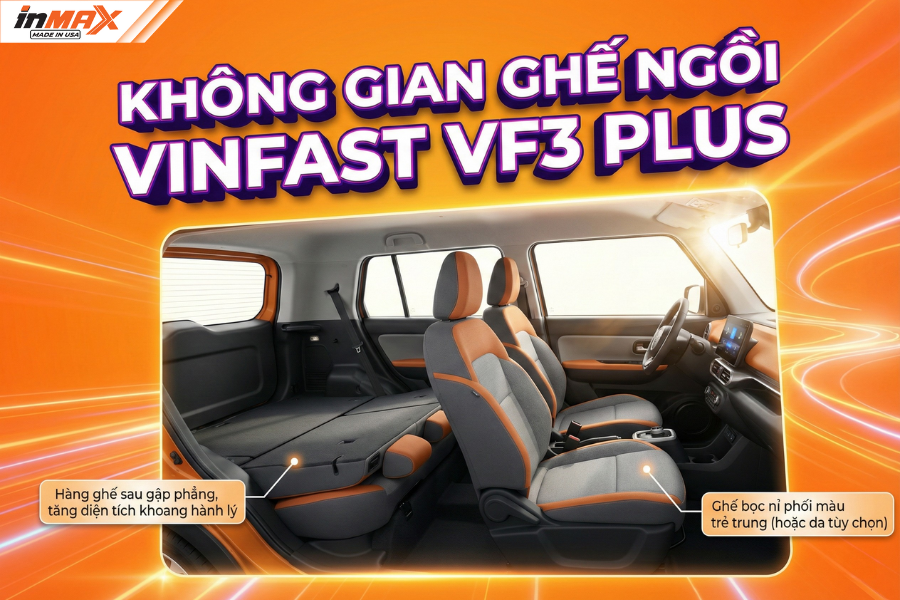 Không gian ghế ngồi của VinFast VF3 Plus