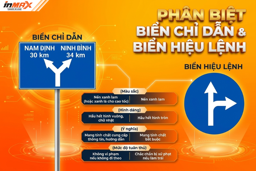 Phân biệt biển chỉ dẫn và biển báo hiệu lệnh