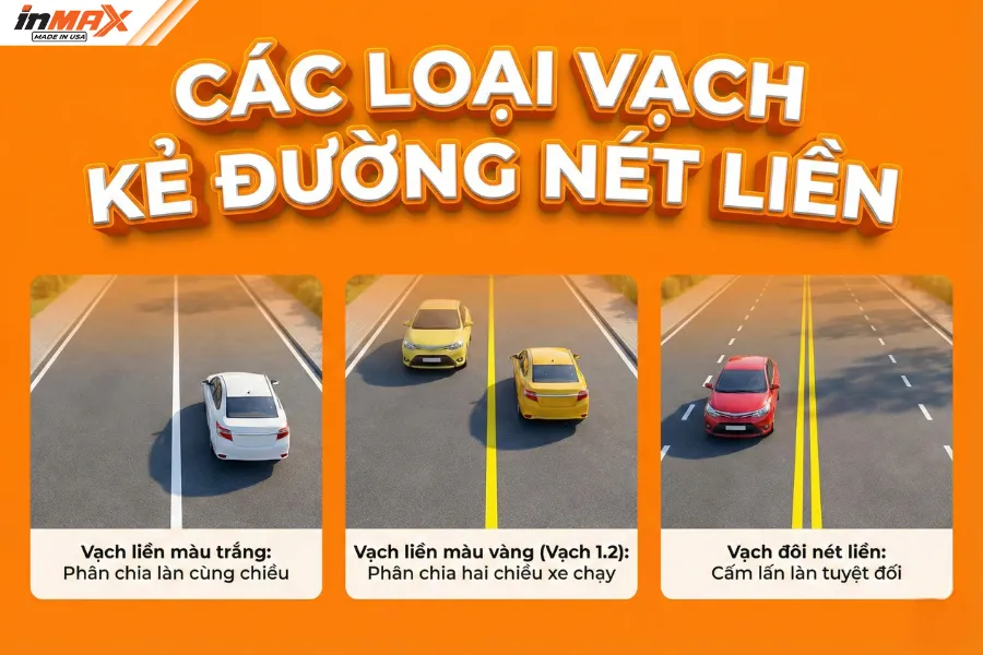 Các loại vạch kẻ đường nét liền