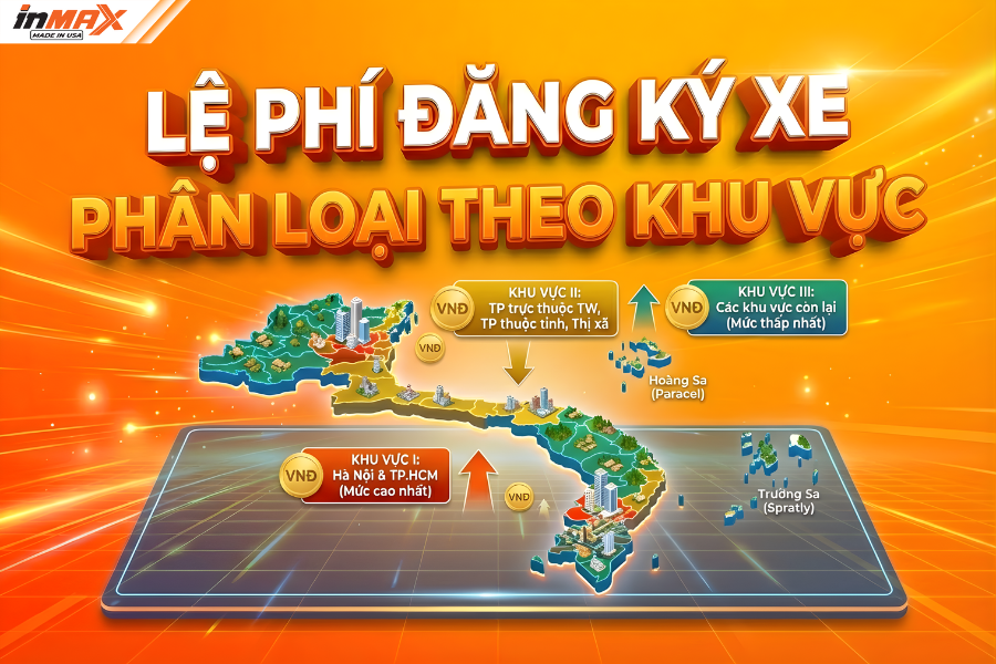 Phân loại khu vực tính lệ phí đăng ký xe, biển số xe mới nhất 2026