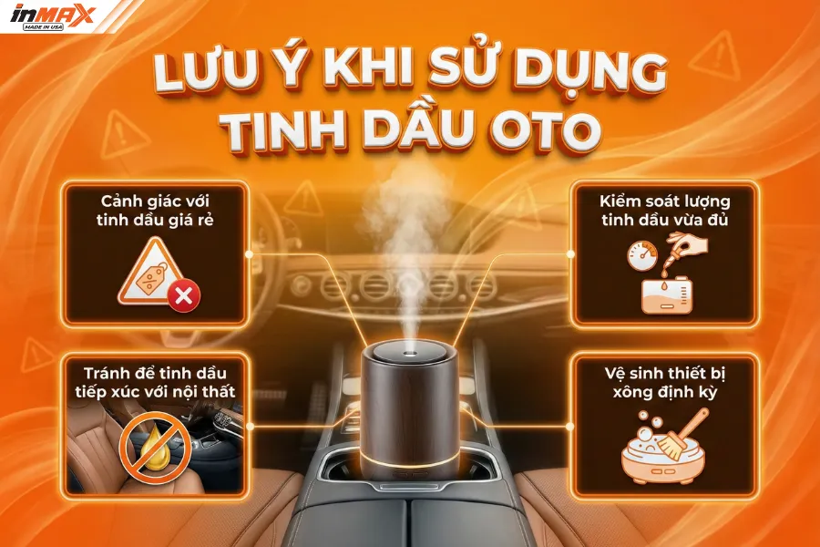 Lưu ý khi sử dụng tinh dầu ô tô