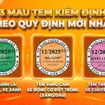 Cách nhận biết màu tem kiểm định 2026 cho xe điện & xe xăng