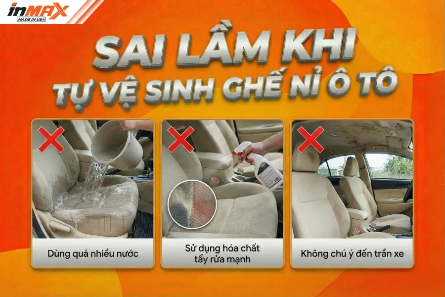 Sai lầm khi tự vệ sinh ghế nỉ oto