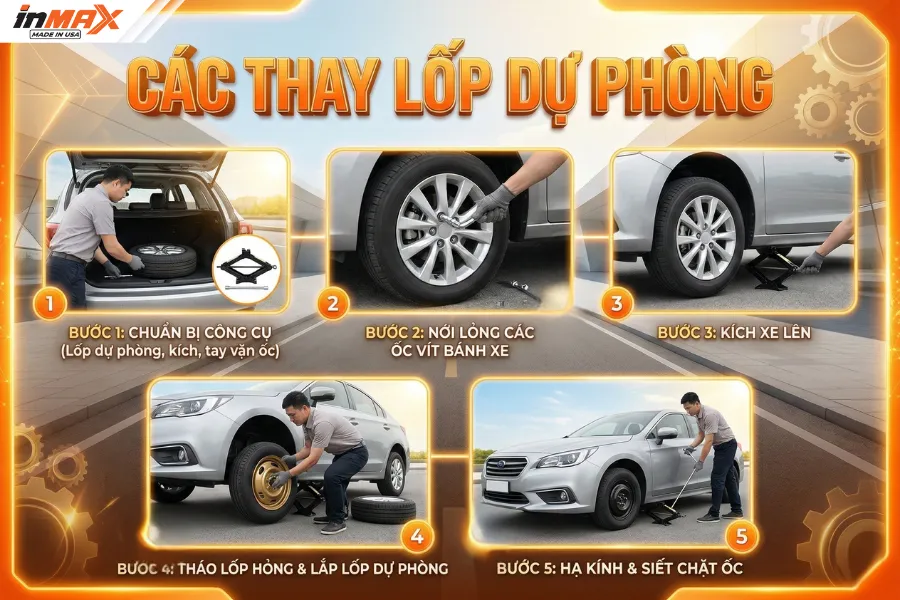 Cách thay lốp dự phòng