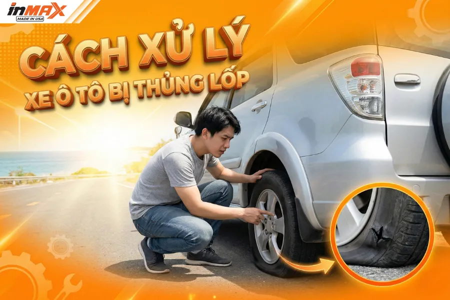 Cách xử lý khi xe ô tô bị thủng lốp