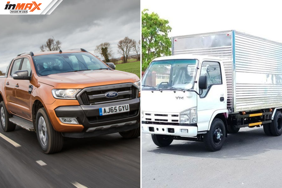 Xe bán tải (bên trái) - Xe tải (bên phải)