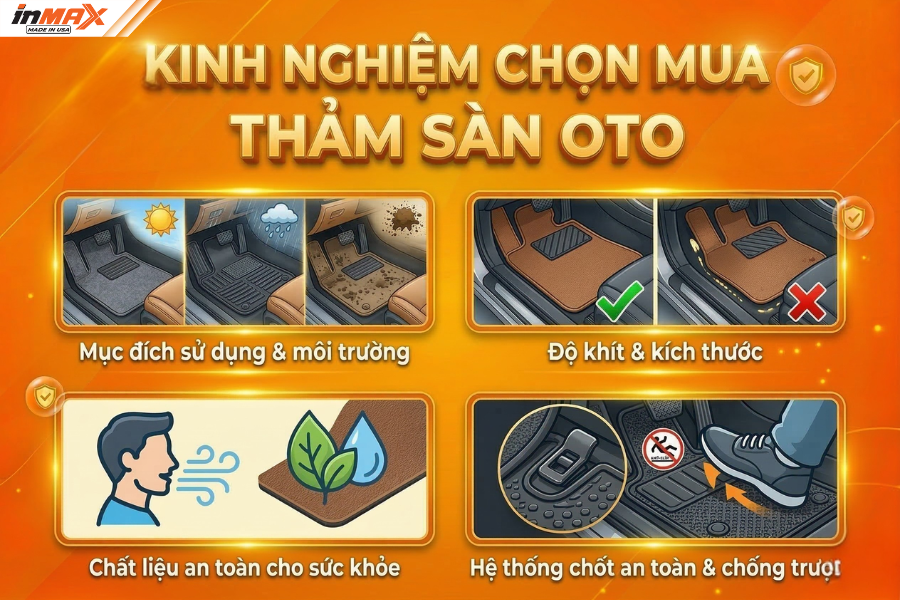 Kinh nghiệm chọn mua thảm sàn ô tô