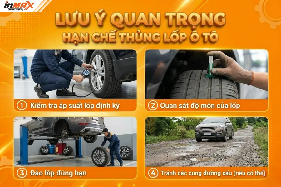 Lưu ý giúp hạn chế thủng lốp ô tô