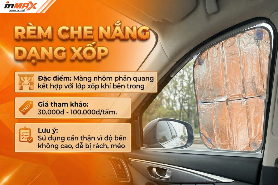 Rèm che nắng ô tô dạng xốp