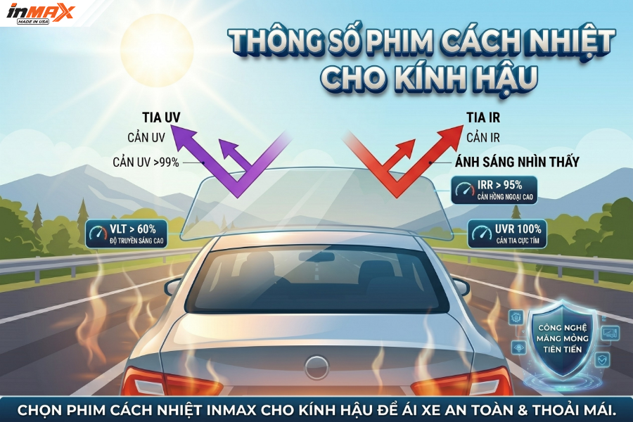 Lựa chọn thông số phim cách nhiệt cho kính sườn sau và kính hậu