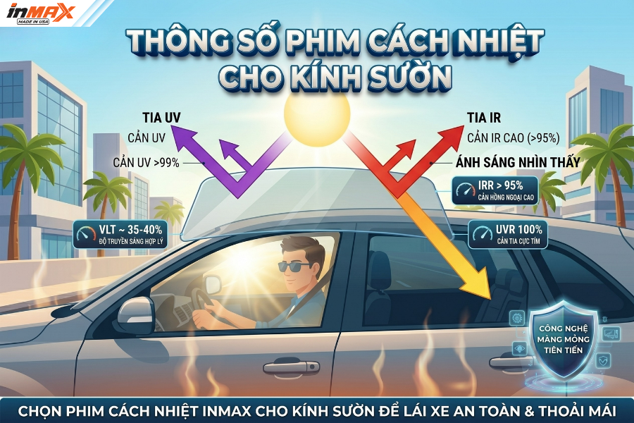 Tiêu chuẩn thông số phim cách nhiệt cho kính sườn trước