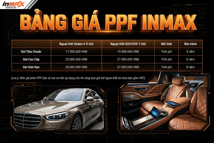 Bảng giá các dòng PPF xe hơi mới nhất 6/2026