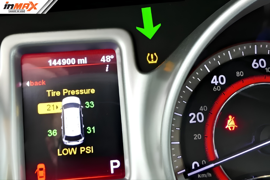 Cách 1-Sử dụng nút bấm Reset TPMS trên xe