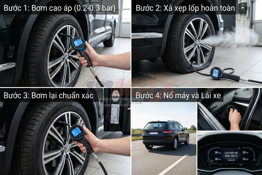 Cách 3-Phương pháp xả - bơm lại lốp