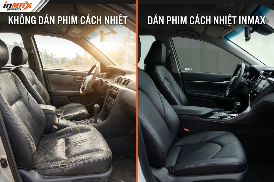 Dán phim phản xạ nhiệt Inmax giúp bảo vệ nội thất xe