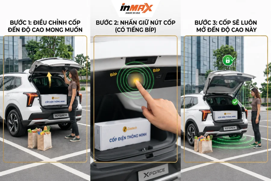 Cài đặt chiều cao mở cốp