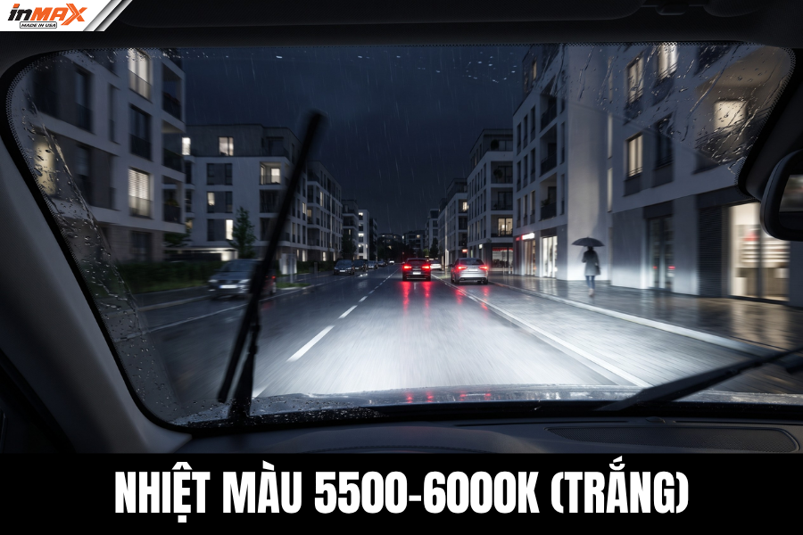 Nhiệt màu 5500K - 6000K (Trắng thời trang)