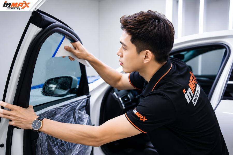 Dán phim cách nhiệt ô tô vị trí kính sườn